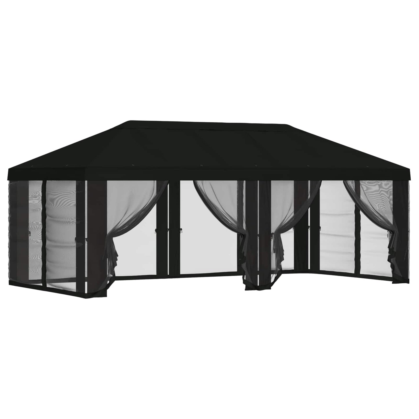 Gazebo Hoes met Zijwanden 6 x 3 m Zwart Polyester 190