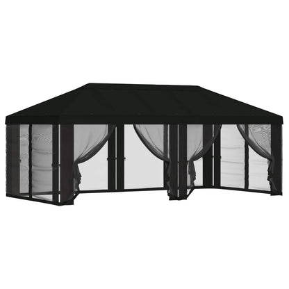 Gazebo Hoes met Zijwanden 6 x 3 m Zwart Polyester 190