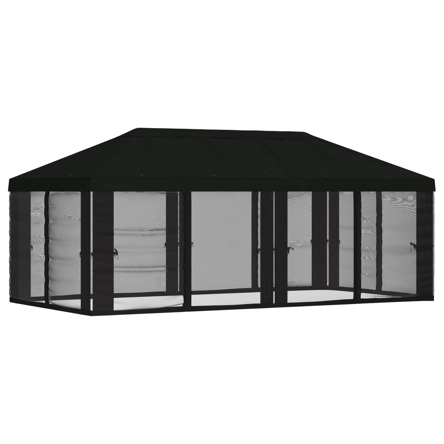 Gazebo Hoes met Zijwanden 6 x 3 m Zwart Polyester 190