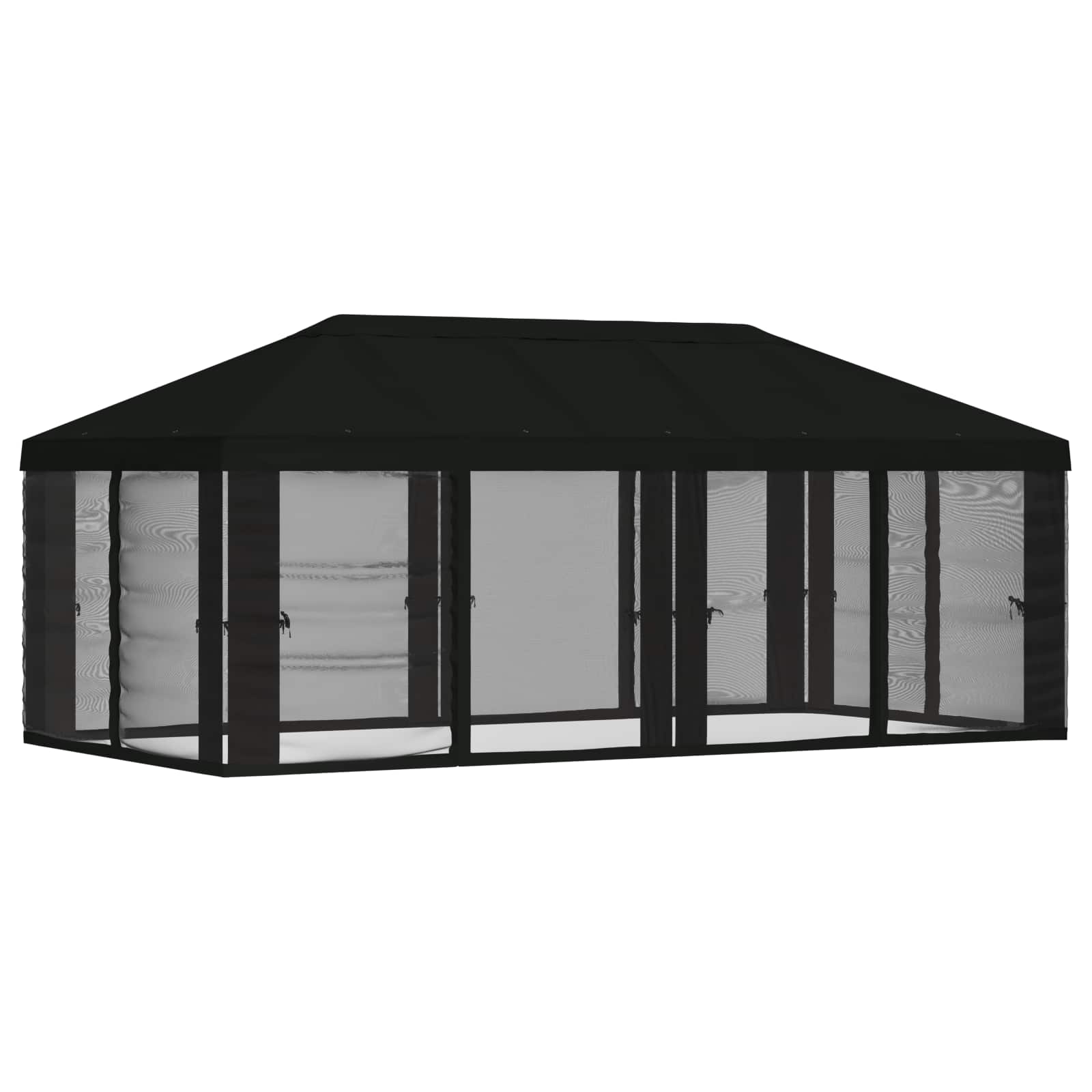 Gazebo Hoes met Zijwanden 6 x 3 m Zwart Polyester 190