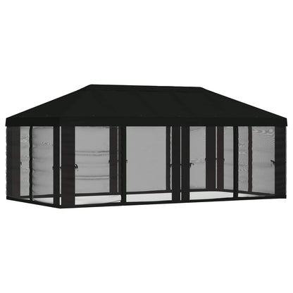 Gazebo Hoes met Zijwanden 6 x 3 m Zwart Polyester 190