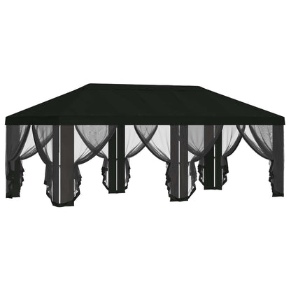 Gazebo Hoes met Zijwanden 6 x 3 m Zwart Polyester 190