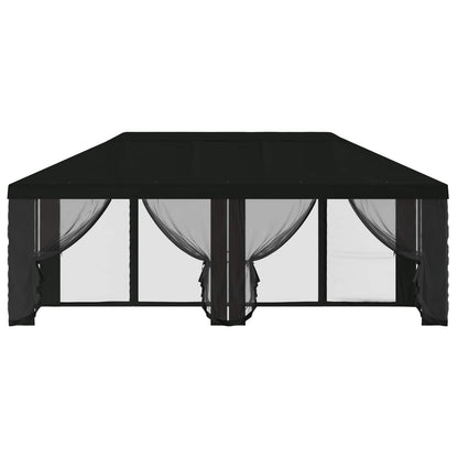 Gazebo Hoes met Zijwanden 6 x 3 m Zwart Polyester 190