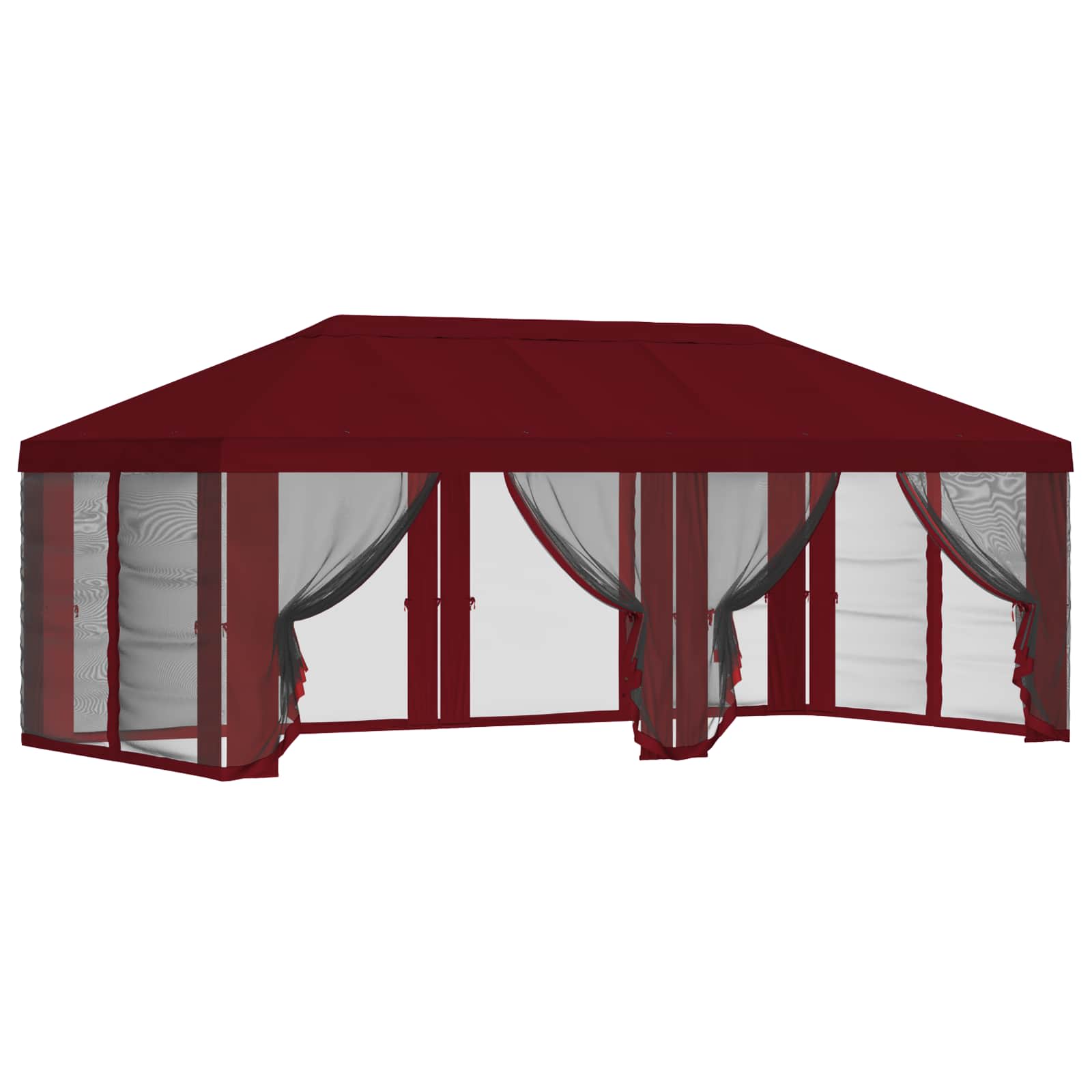 Gazebo Hoes met Zijwanden 6 x 3 m Bordeauxrood Polyester 190
