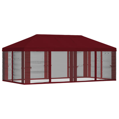 Gazebo Hoes met Zijwanden 6 x 3 m Bordeauxrood Polyester 190