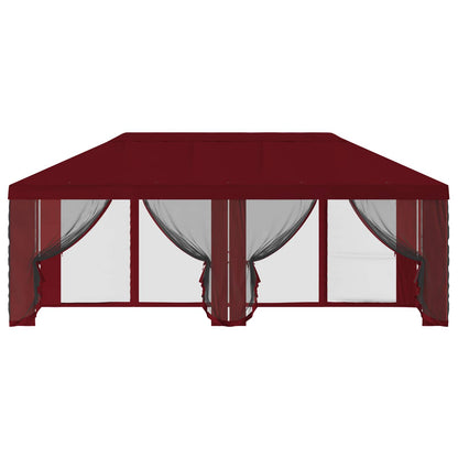 Gazebo Hoes met Zijwanden 6 x 3 m Bordeauxrood Polyester 190