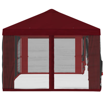 Gazebo Hoes met Zijwanden 6 x 3 m Bordeauxrood Polyester 190