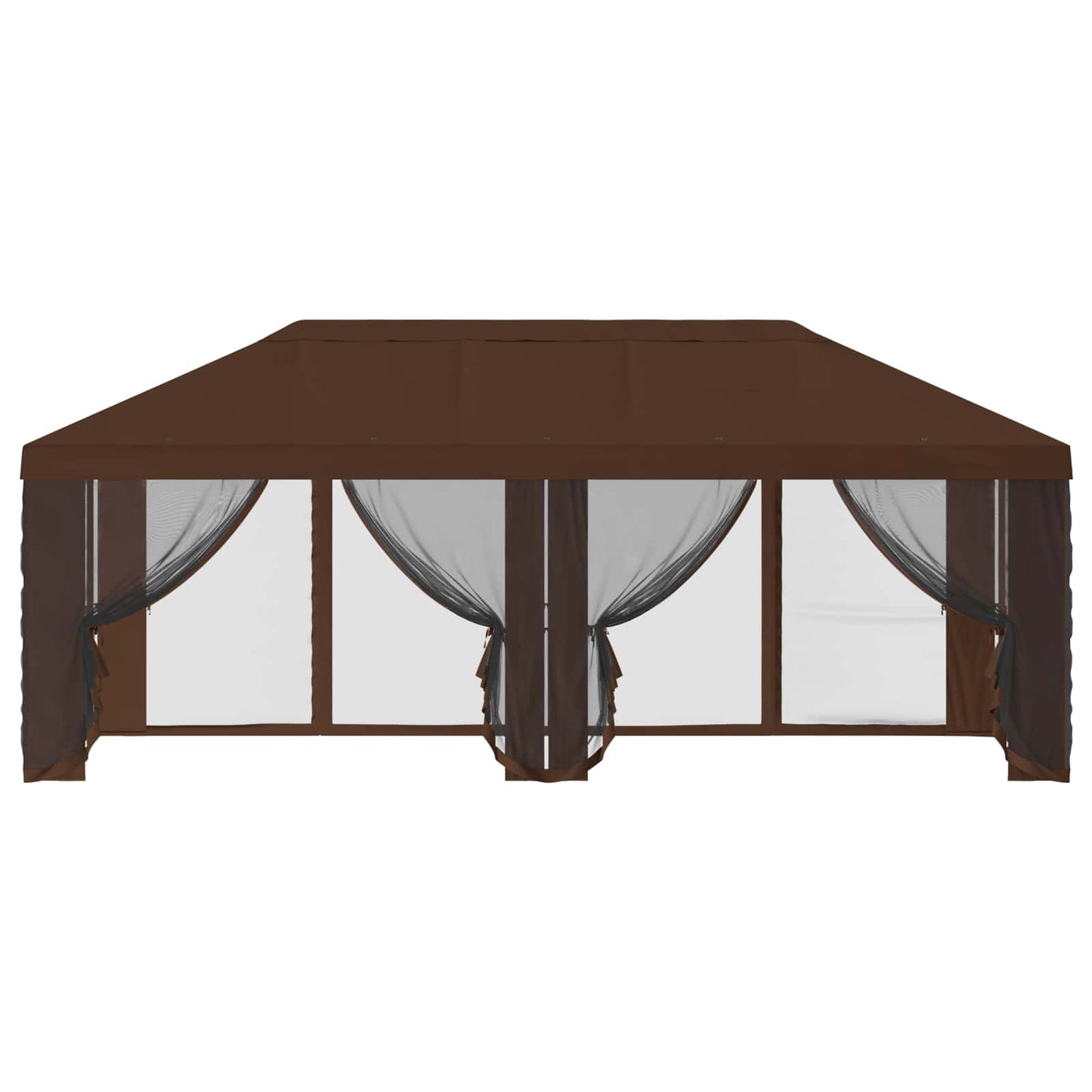 Gazebo Hoes met Zijwanden 6 x 3 m Bruin Polyester 190