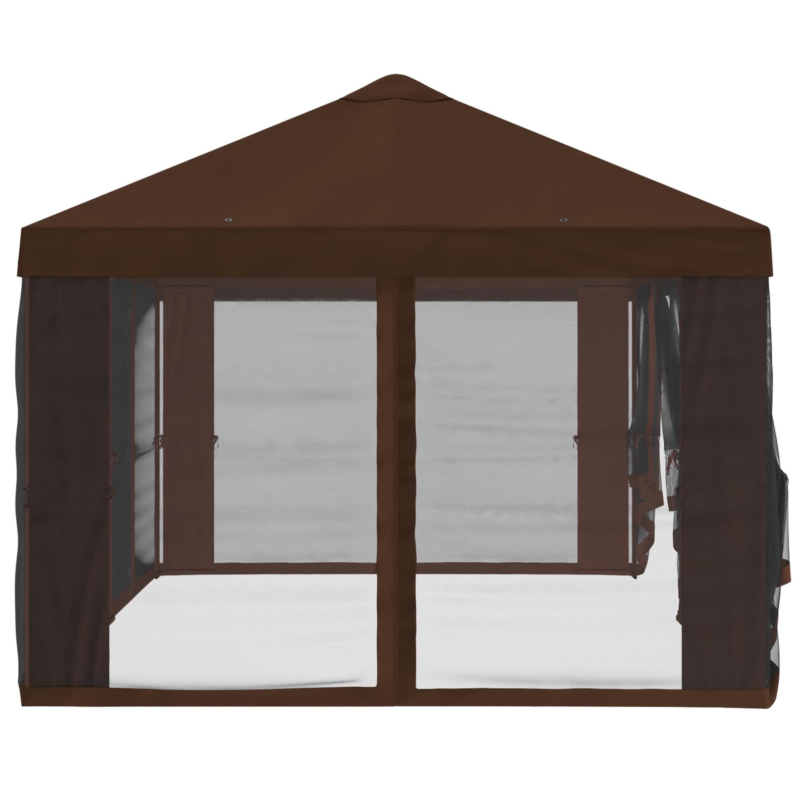 Gazebo Hoes met Zijwanden 6 x 3 m Bruin Polyester 190