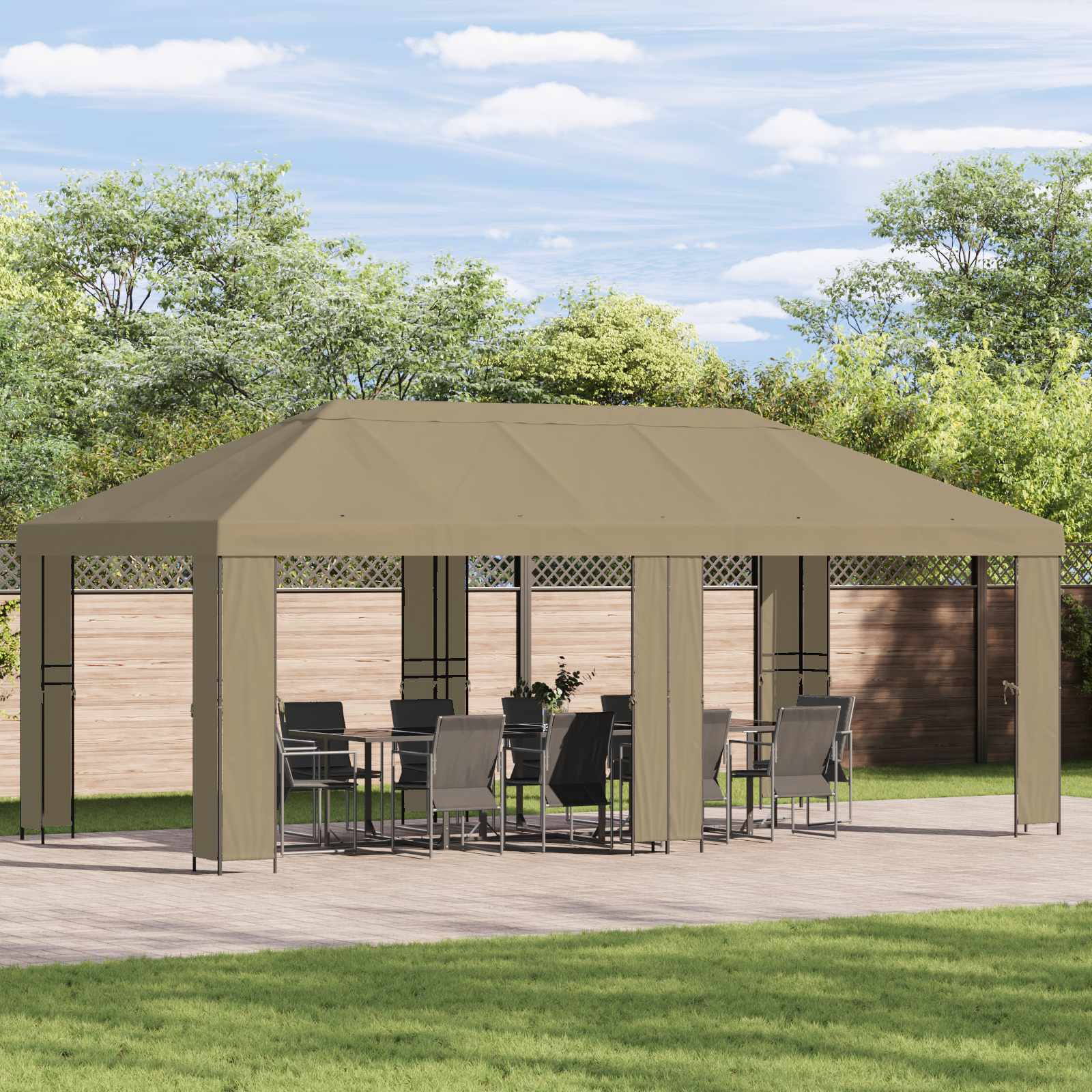 Paviljoenhoes 6 x 3 m Beige Polyester 190 gsm