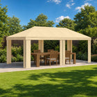 Paviljoenhoes 6x3 m crèmekleurig polyester