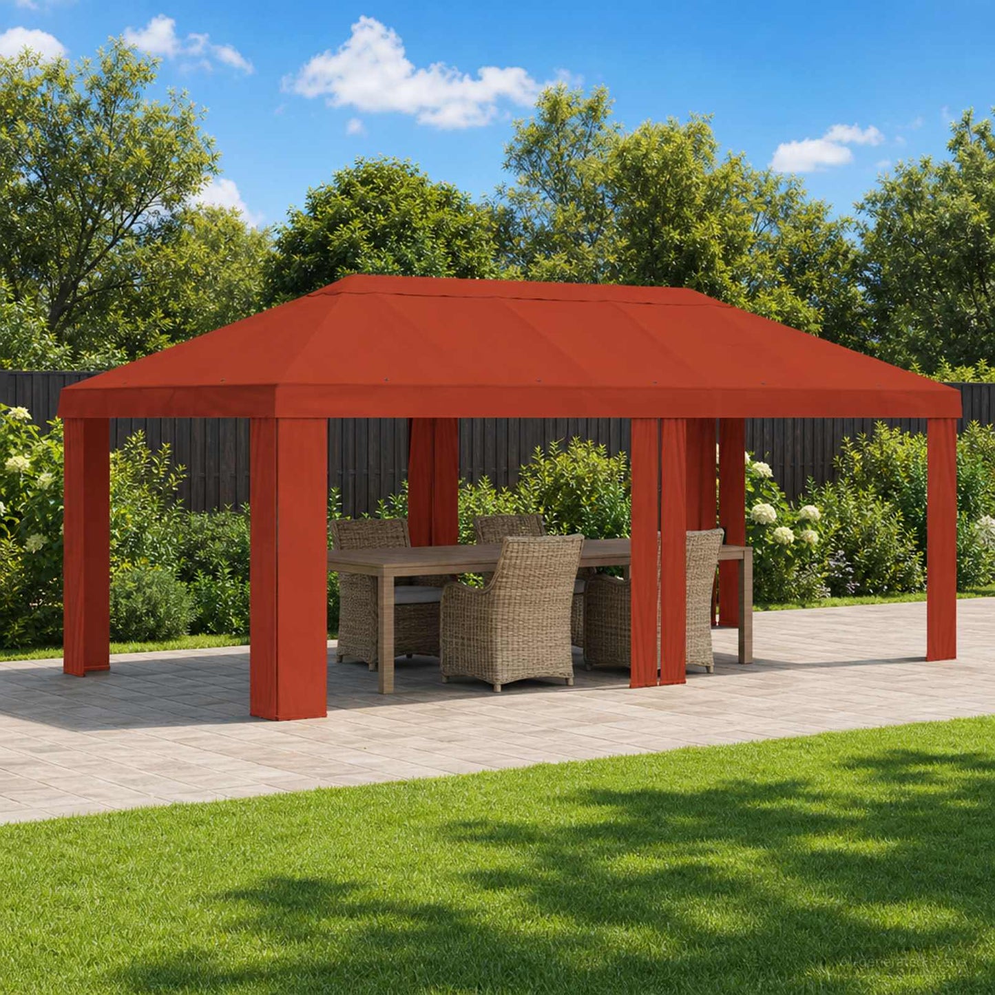 Paviljoenhoes 6 x 3 m Terracotta Polyester 190 gsm