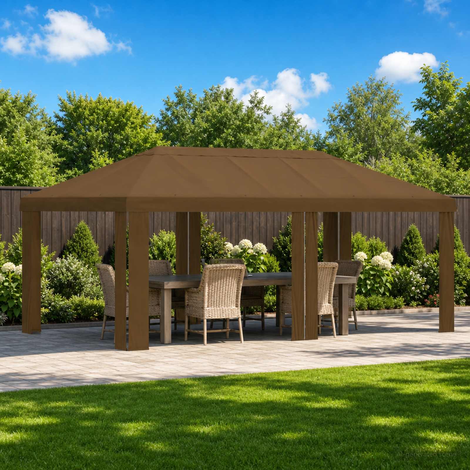 Paviljoenhoes 6 x 3 m Taupe Polyester 190 gsm