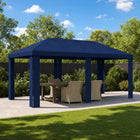 Paviljoenhoes 6 x 3 m blauw polyester