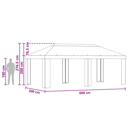 Paviljoenhoes 6 x 3 m Blauw Polyester 190 gsm