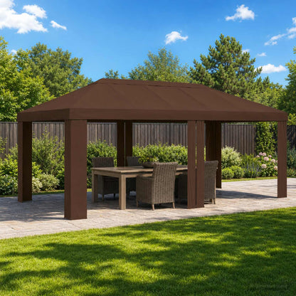 Paviljoenhoes 6 x 3 m Bruin Polyester 190 gsm