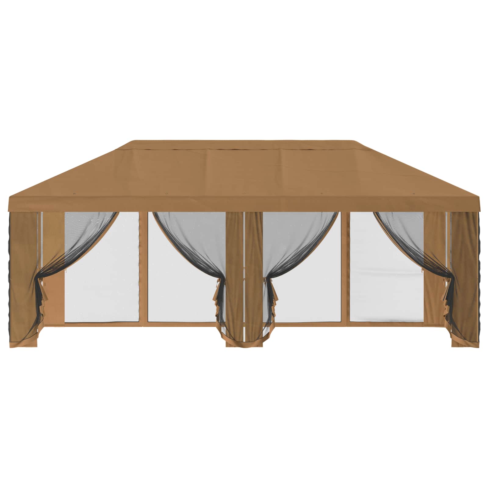 Gazebo Hoes met Zijwanden Beige 600,5 x 300,5 cm Polyester