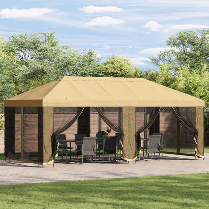 Gazebo Hoes met Zijwanden Crèmekleurig 600,5 x 300,5 cm