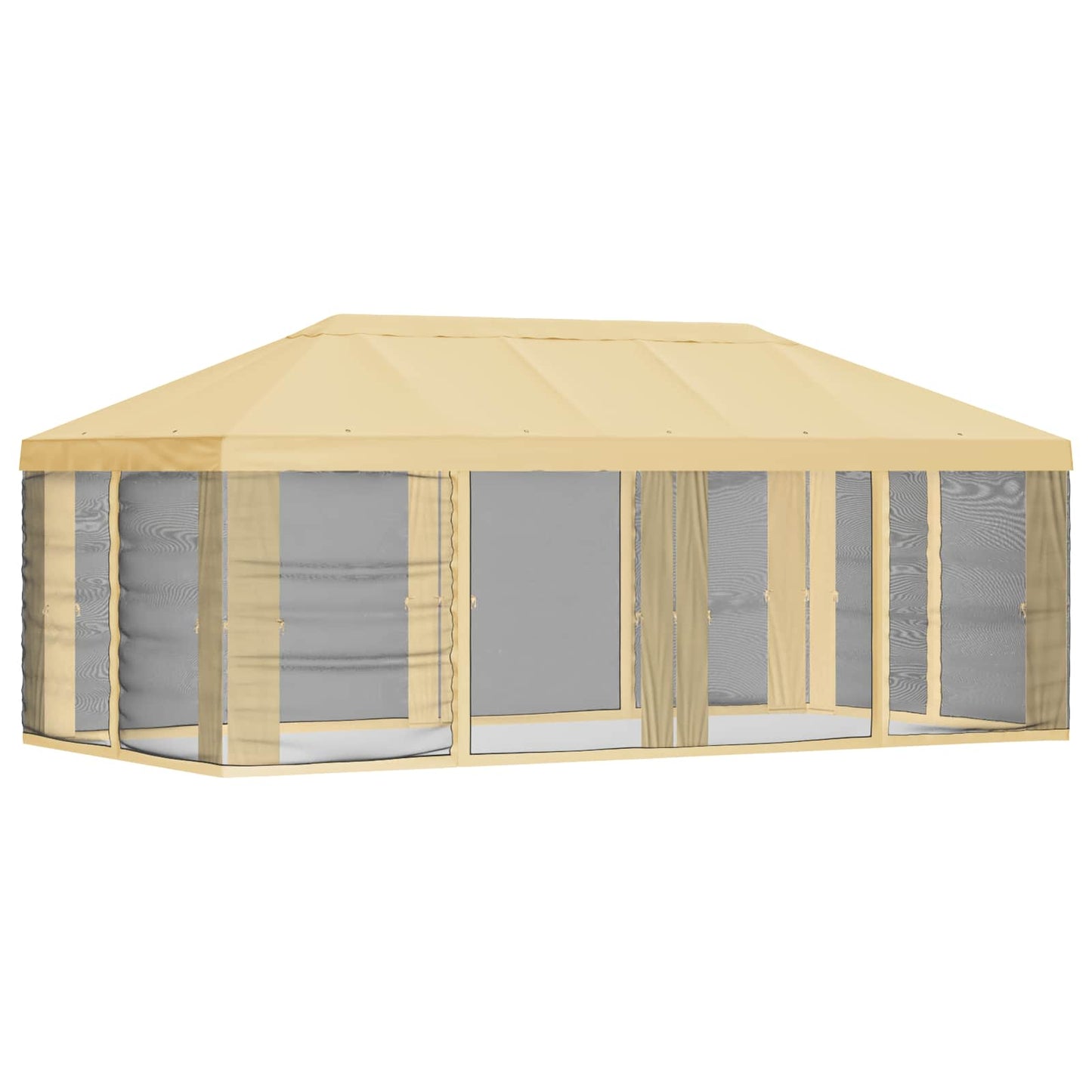 Gazebo Hoes met Zijwanden Crèmekleurig 600,5 x 300,5 cm