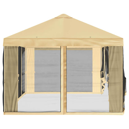 Gazebo Hoes met Zijwanden Crèmekleurig 600,5 x 300,5 cm