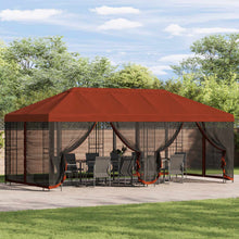 Gazebo Hoes met Zijwanden Terracotta 600,5 x 300,5 cm Polyester