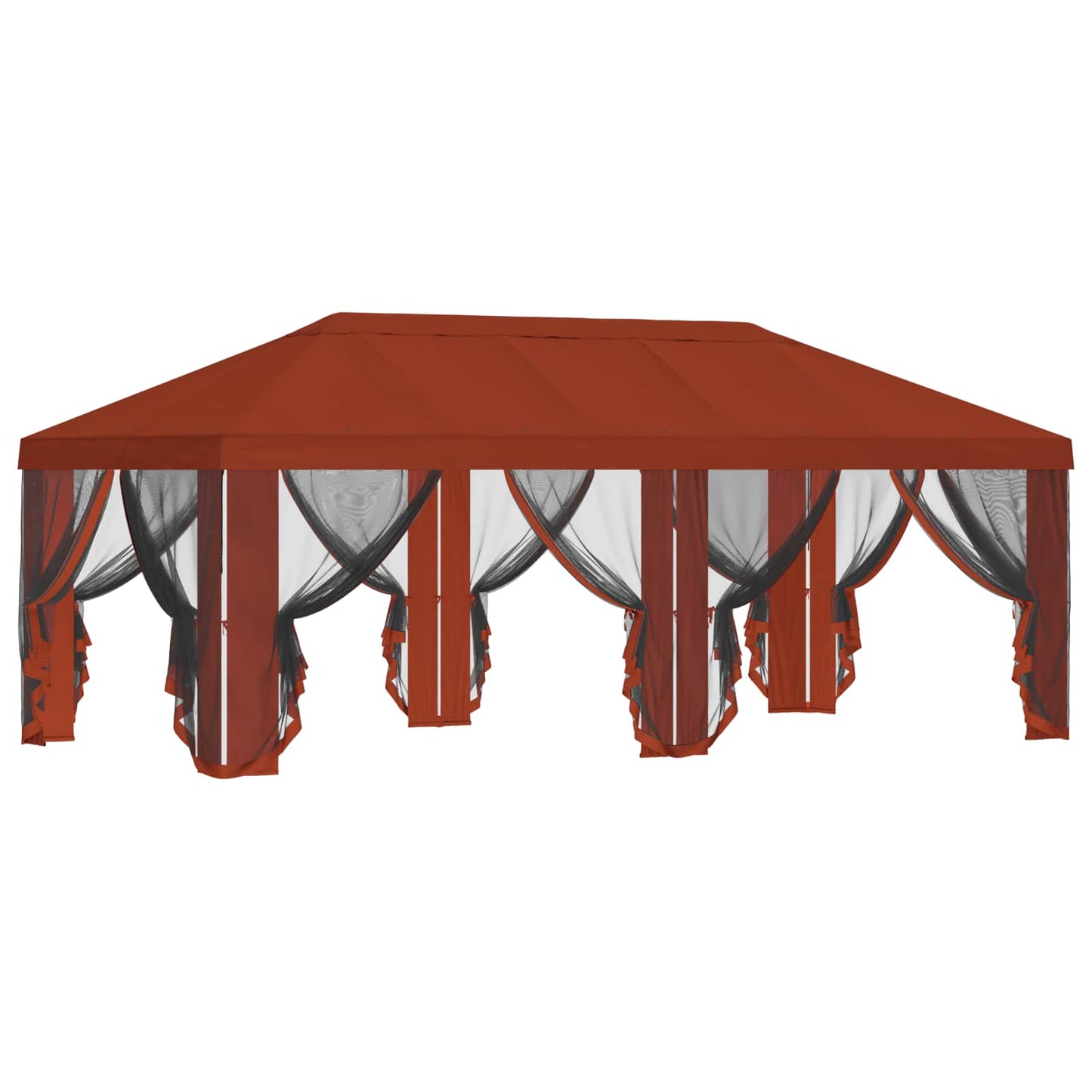 Gazebo Hoes met Zijwanden Terracotta 600,5 x 300,5 cm Polyester