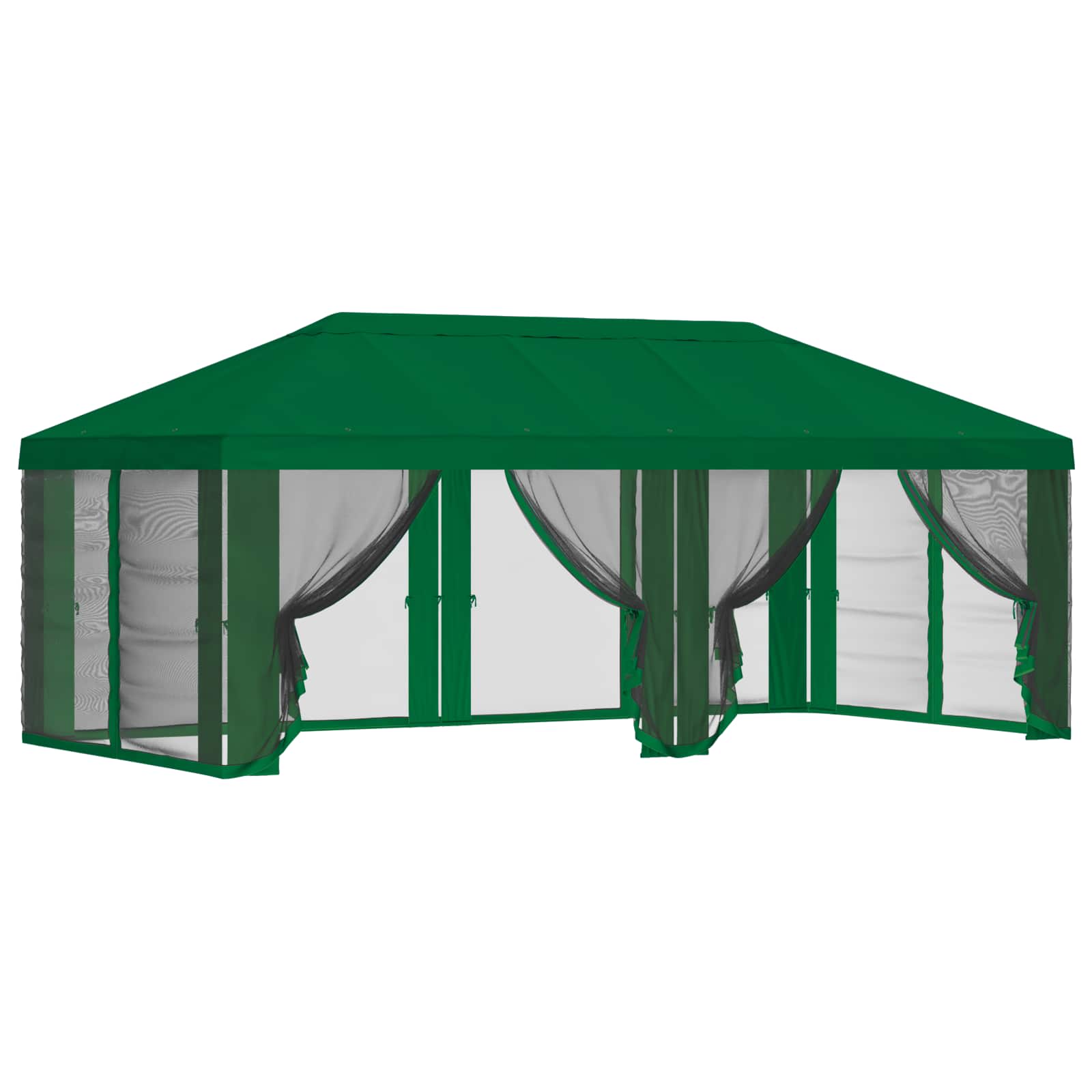 Gazebo Hoes met Zijwanden Groen 600,5 x 300,5 cm Polyester