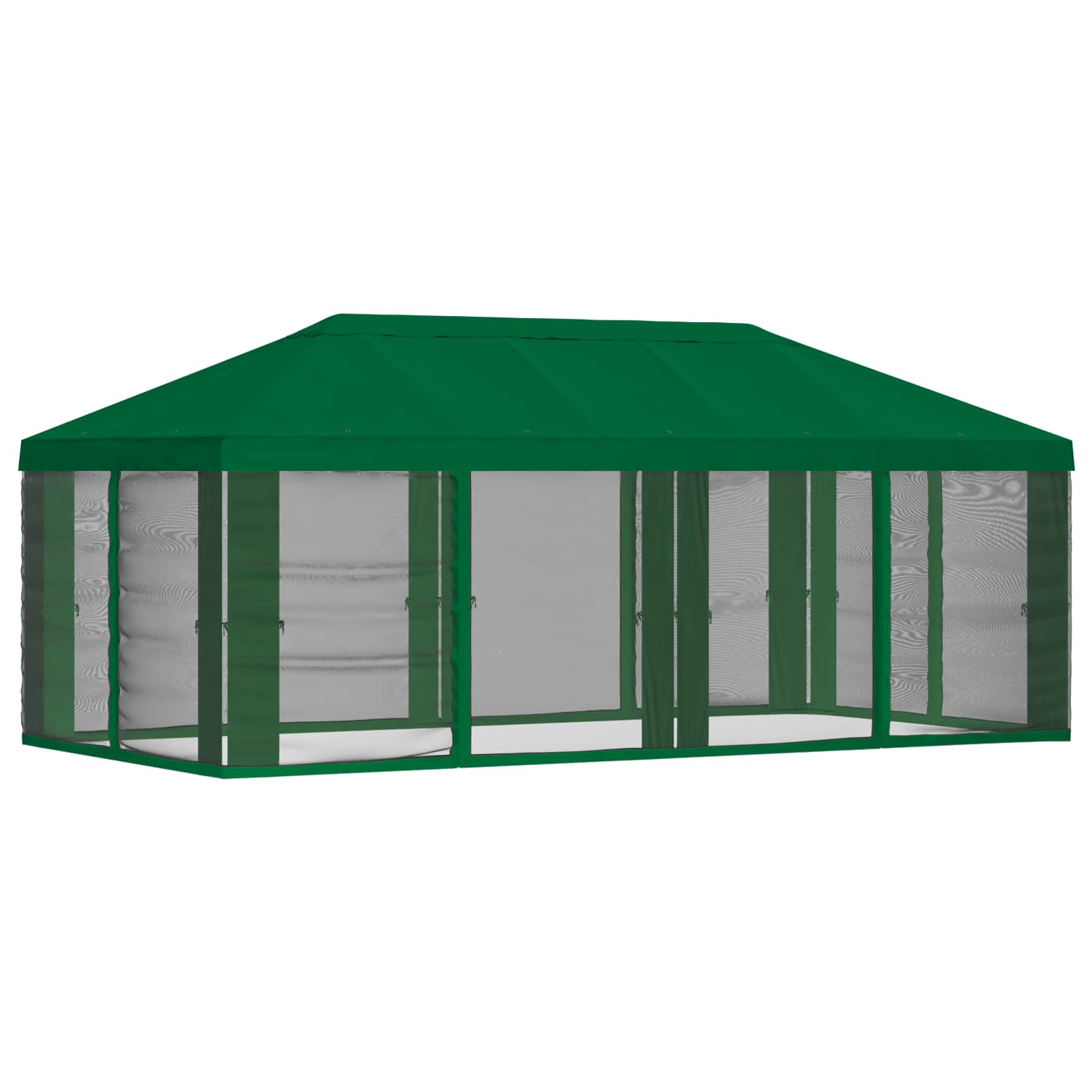 Gazebo Hoes met Zijwanden Groen 600,5 x 300,5 cm Polyester