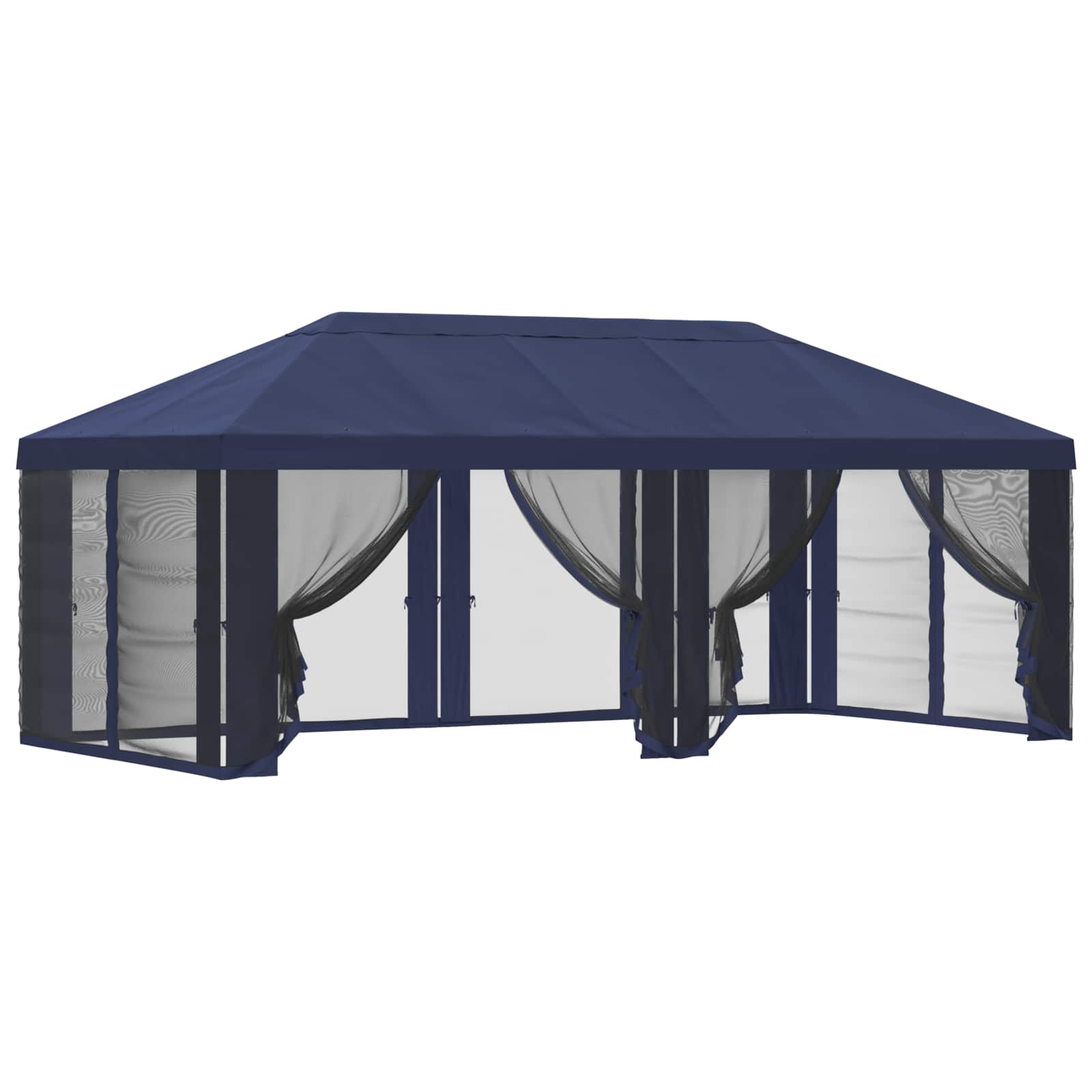 Gazebo Hoes met Zijwanden Blauw 600,5 x 300,5 cm Polyester