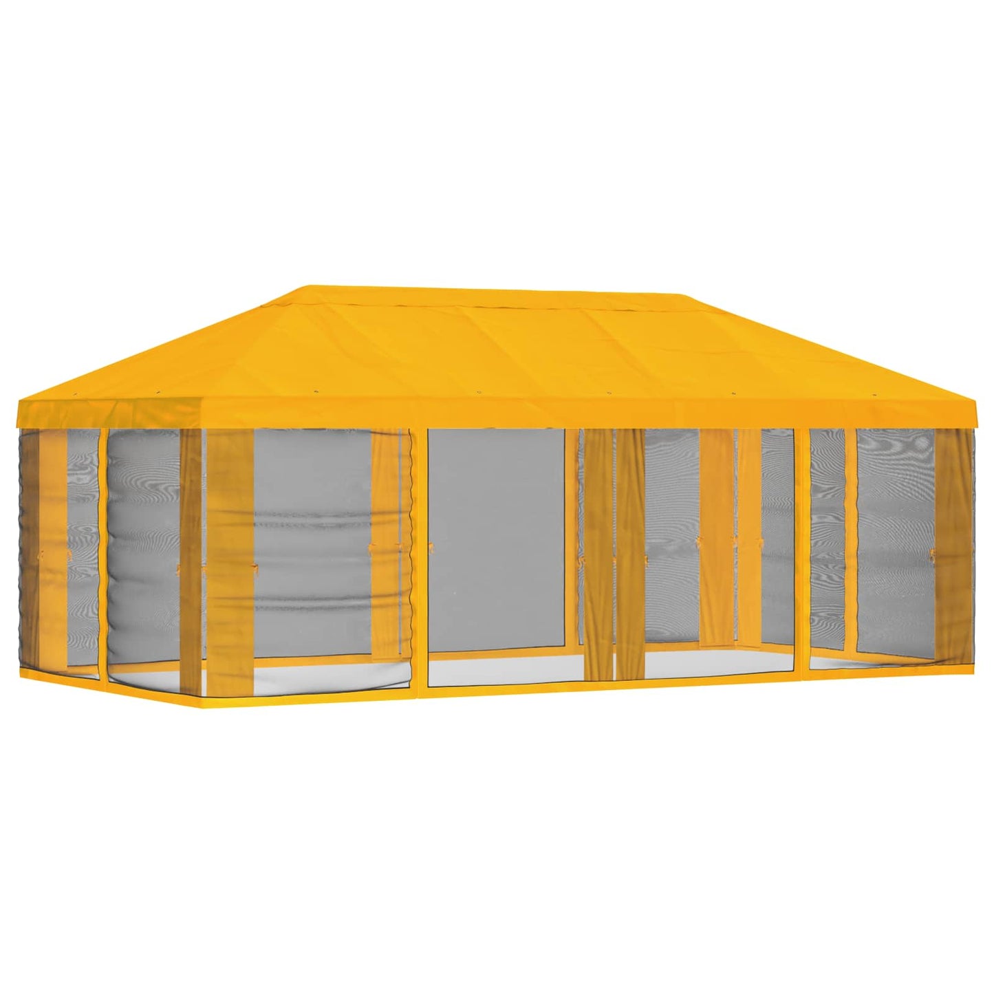Gazebo Hoes met Zijwanden Geel 600,5 x 300,5 cm Polyester