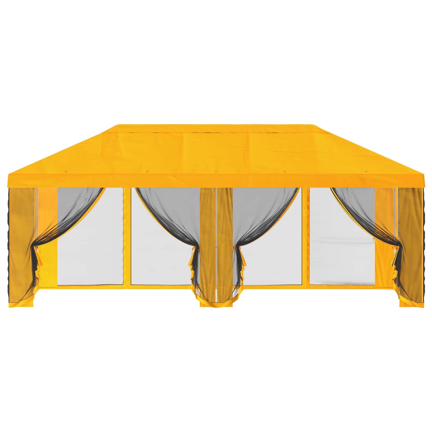 Gazebo Hoes met Zijwanden Geel 600,5 x 300,5 cm Polyester