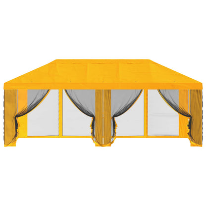 Gazebo Hoes met Zijwanden Geel 600,5 x 300,5 cm Polyester