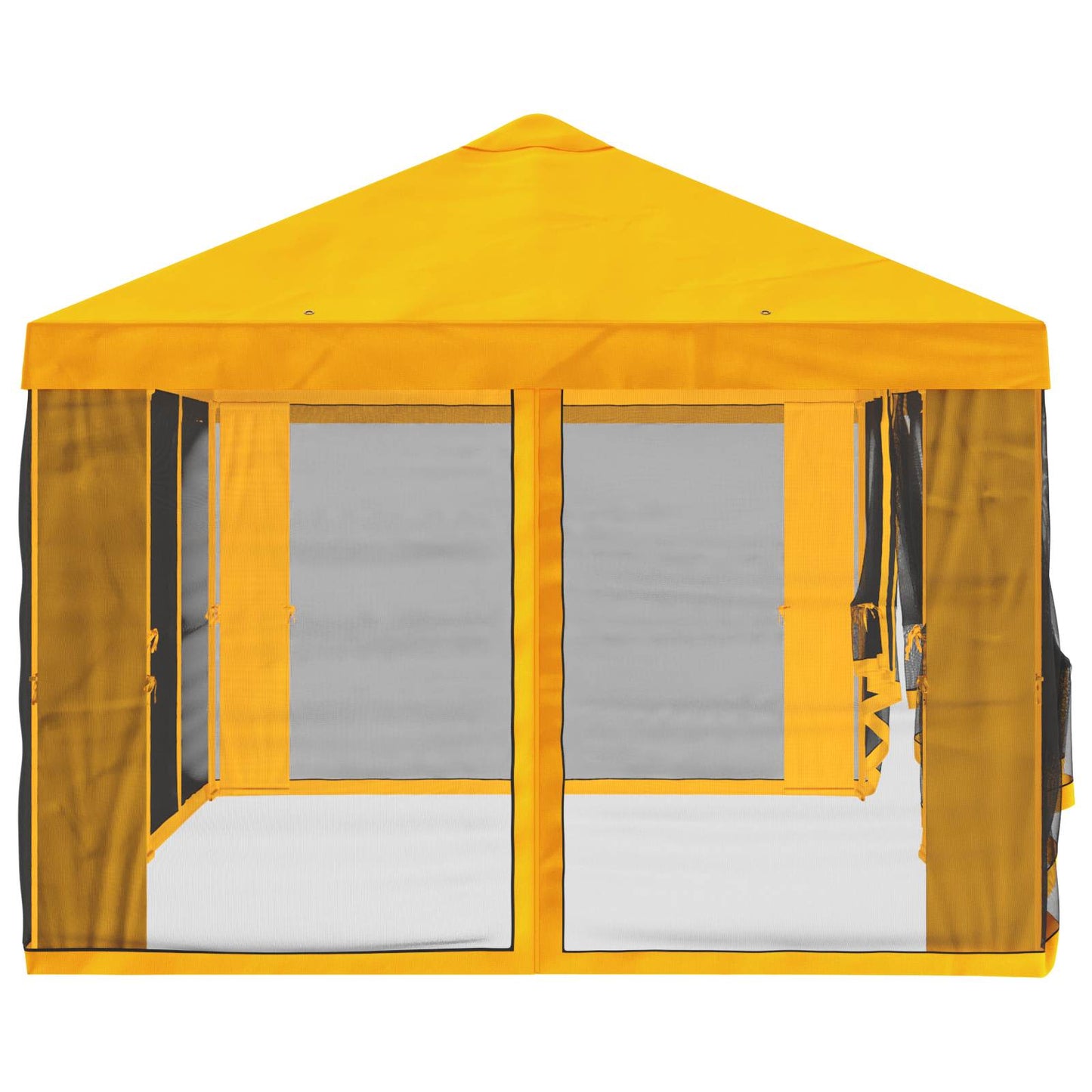 Gazebo Hoes met Zijwanden Geel 600,5 x 300,5 cm Polyester