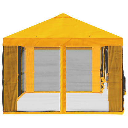 Gazebo Hoes met Zijwanden Geel 600,5 x 300,5 cm Polyester