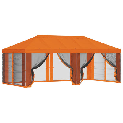 Gazebo Hoes met Zijwanden Oranje 600,5 x 300,5 cm Polyester