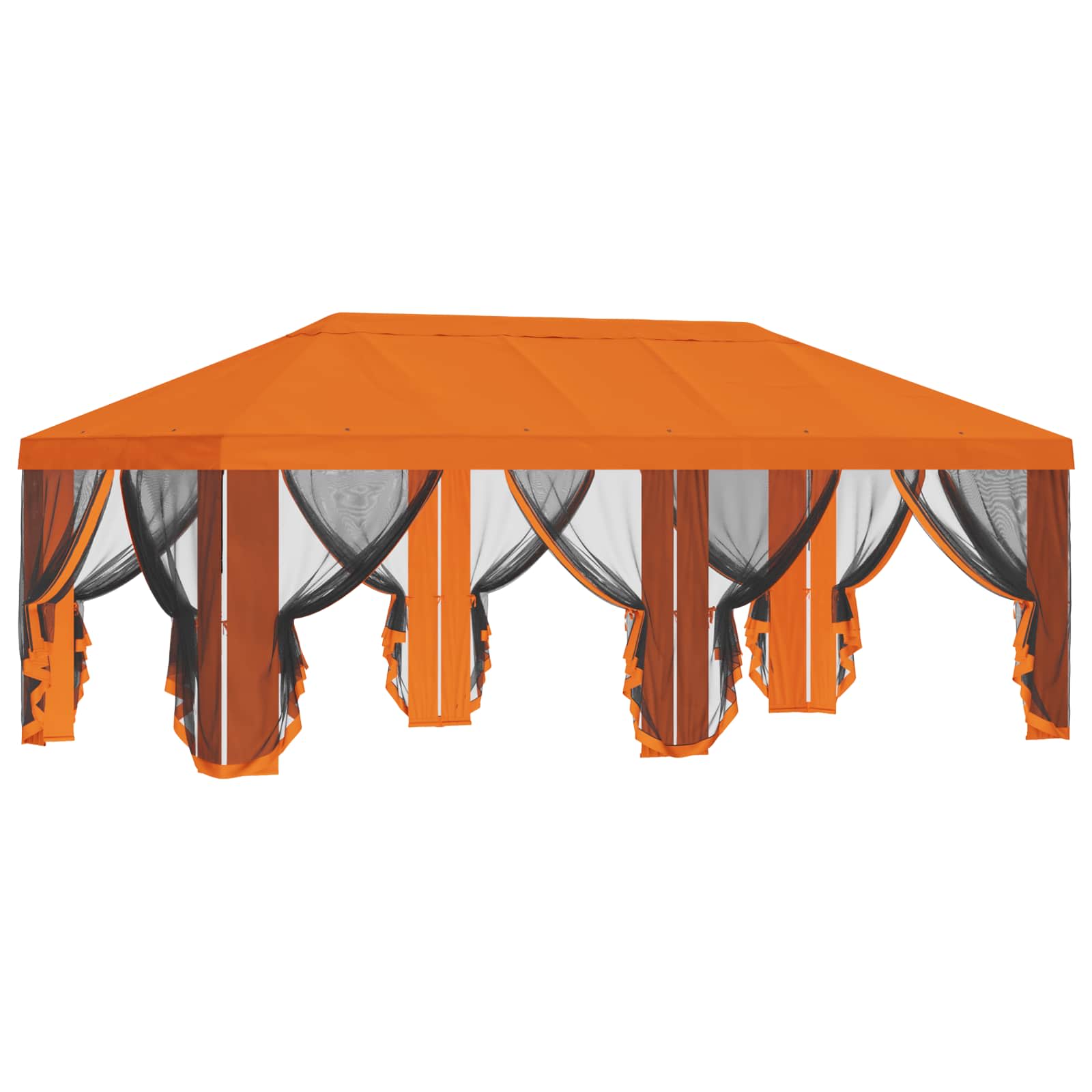 Gazebo Hoes met Zijwanden Oranje 600,5 x 300,5 cm Polyester
