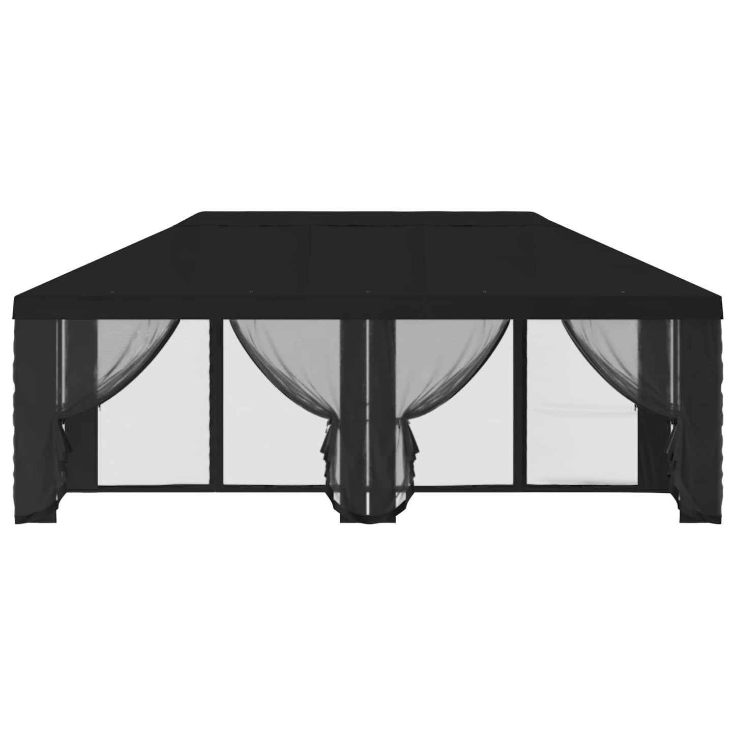 Gazebo Hoes met Zijwanden Zwart 600,5 x 300,5 cm Polyester