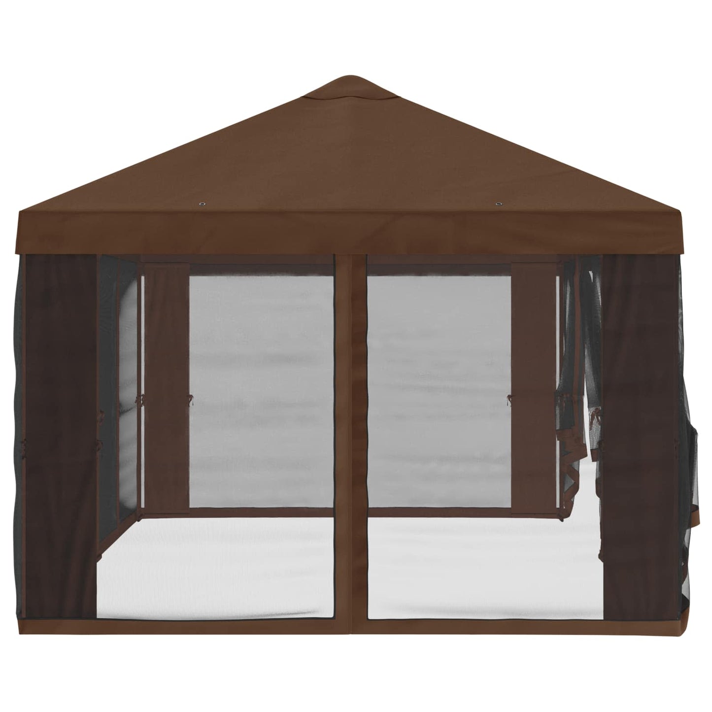 Gazebo Hoes met Zijwanden Bruin 600,5 x 300,5 cm Polyester