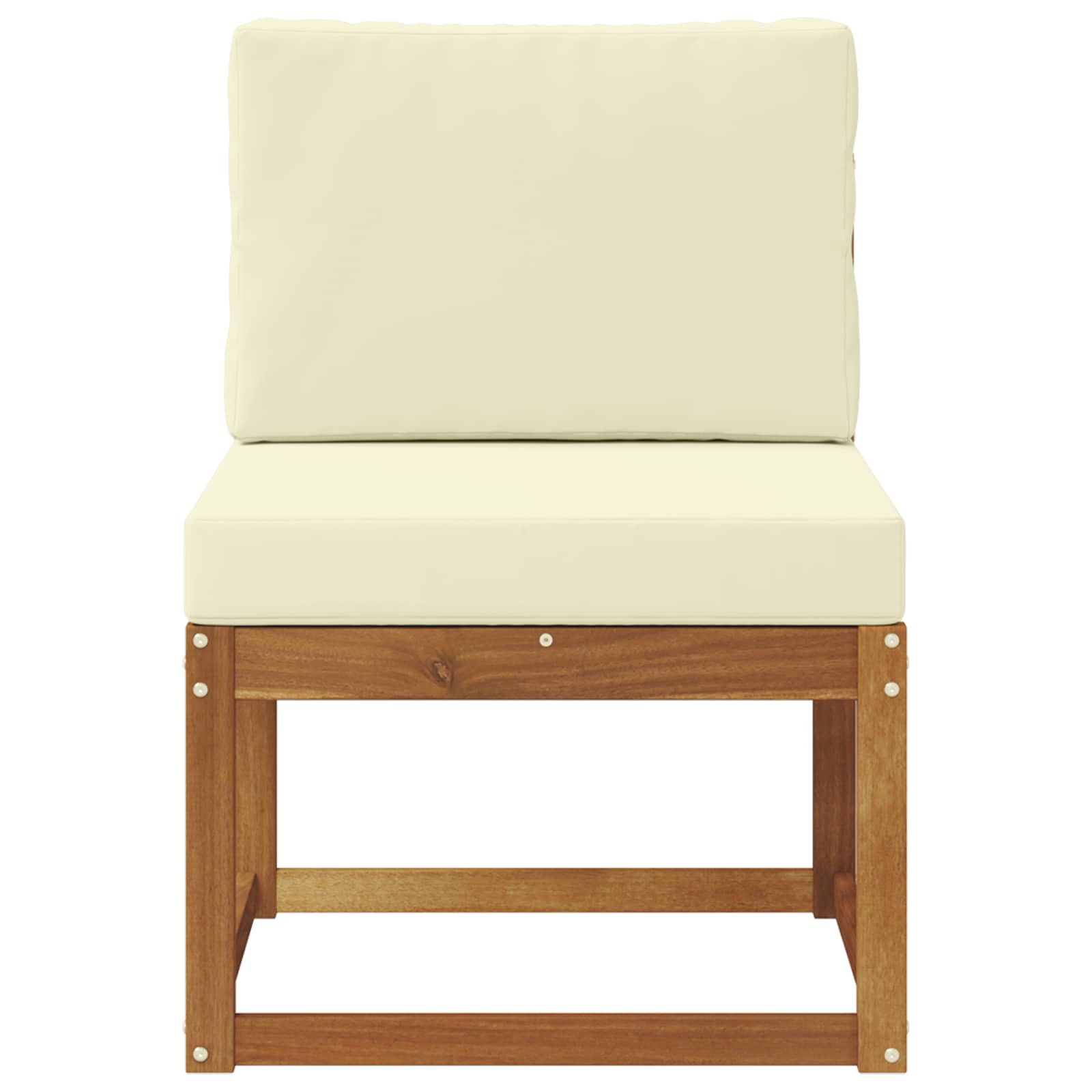 Buiten Midden Sofa Massief Acaciahout Naturel Natuurlijk en crème
