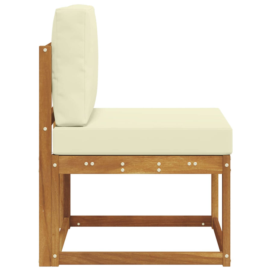 Buiten Midden Sofa Massief Acaciahout Naturel Natuurlijk en crème