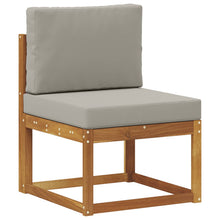 Buiten Midden Sofa Massief Acaciahout Naturel Natuurlijk en lichtgrijs