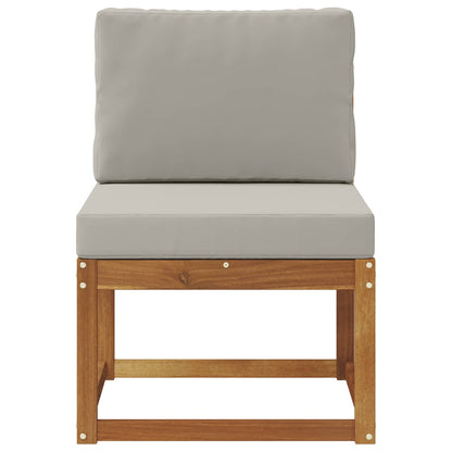 Buiten Midden Sofa Massief Acaciahout Naturel Natuurlijk en lichtgrijs