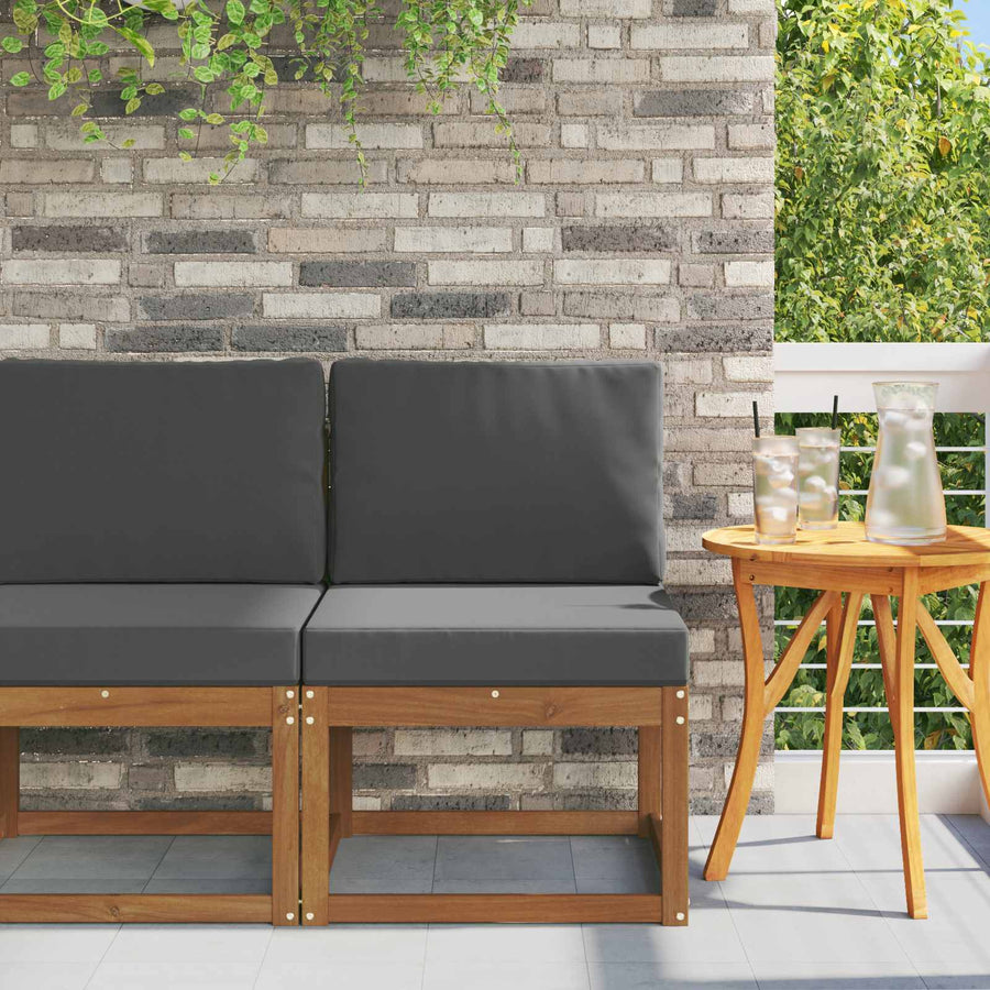 Buiten Midden Sofa Massief Acaciahout Naturel Natuurlijk en antraciet