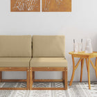 Outdoor Center Sofa Solid Acacia Wood Natural and Beige