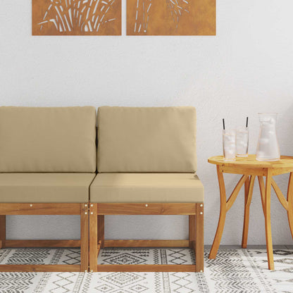 Buiten Midden Sofa Massief Acaciahout Naturel Natuurlijk en beige