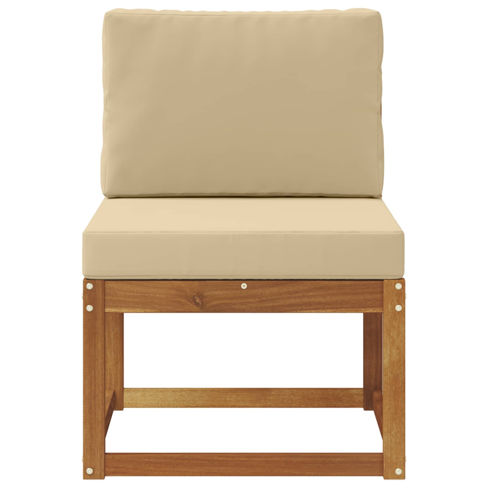 Buiten Midden Sofa Massief Acaciahout Naturel Natuurlijk en beige