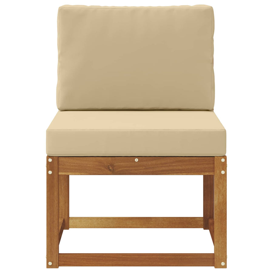 Buiten Midden Sofa Massief Acaciahout Naturel Natuurlijk en beige
