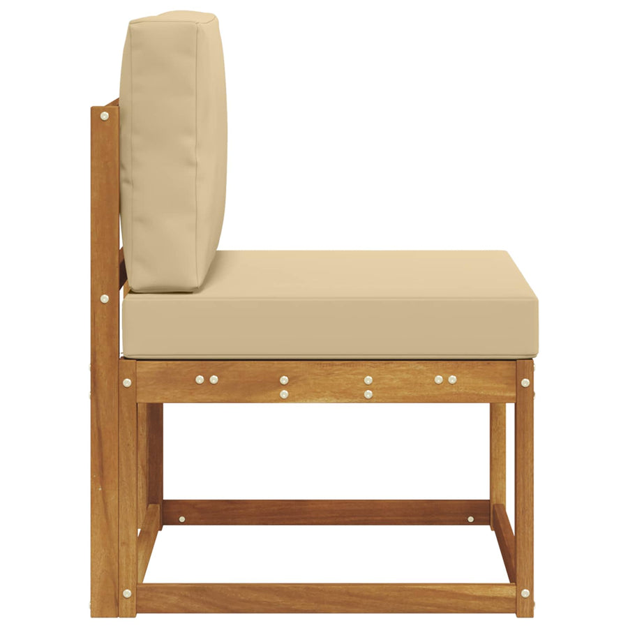 Buiten Midden Sofa Massief Acaciahout Naturel Natuurlijk en beige