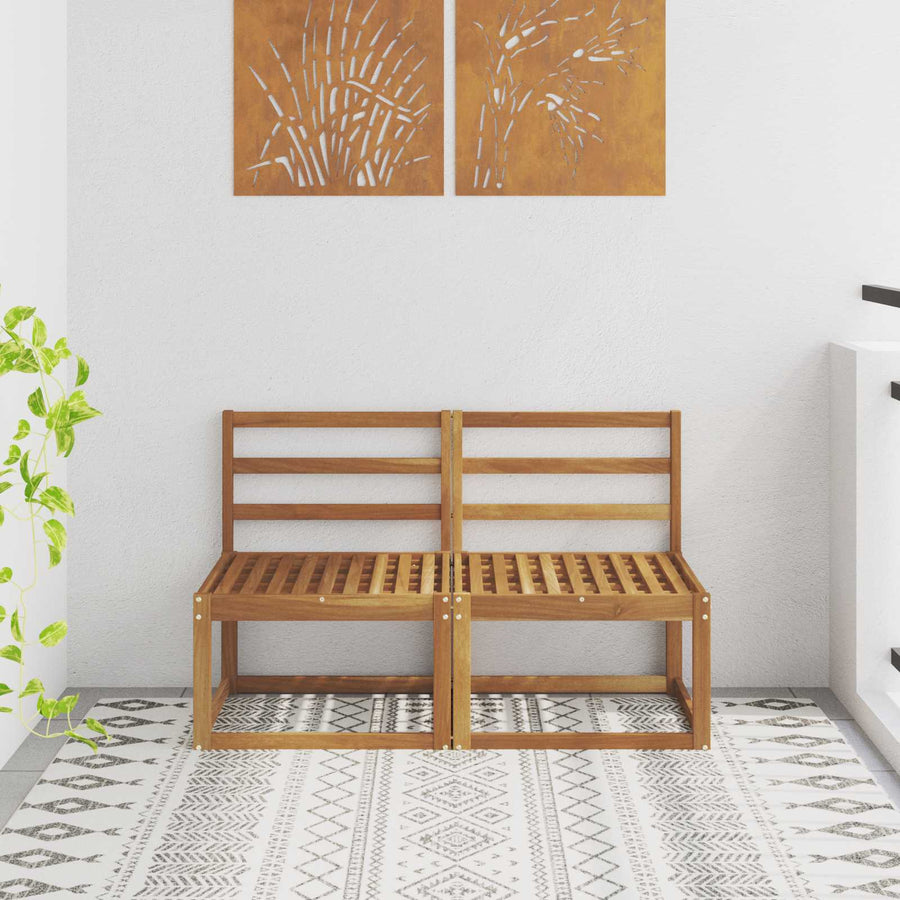 2 Stuk Buiten Midden Sofa Massief Acaciahout Naturel