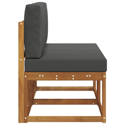2 Stuk Buiten Midden Sofa Massief Acaciahout Naturel Natuurlijk en antraciet